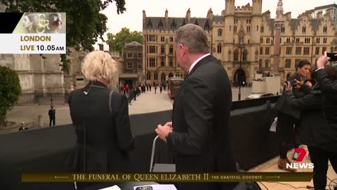 US President Joe Biden and wife Jill arrive at Queen's funeral in 'The Beast'