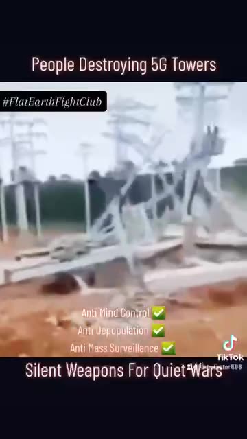 People Cutting Down 5 G Towers
