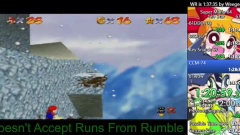 Super Mario 64 100% 120star Speedrun no reset #17