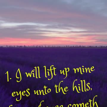 I will lift up mine eyes unto the hills, from whence cometh my help.