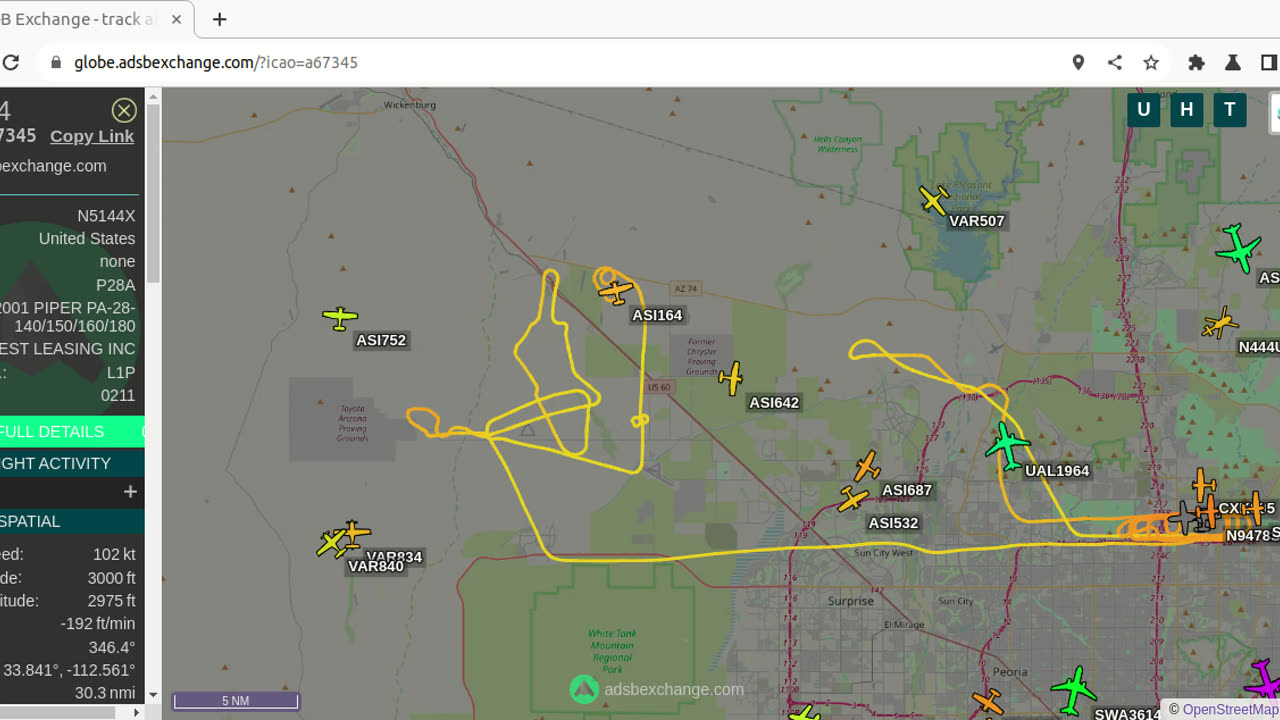 Bird Mafia N5144X plane banging Morristown AZ - 3:30pm - Dec 18th 2023