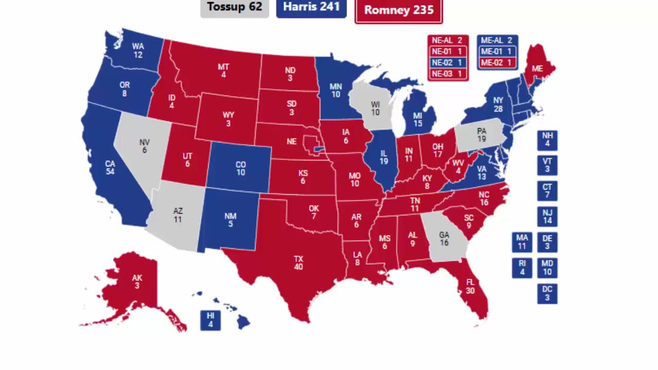 Alternate History 2024 Election Prediction - Kamala Harris vs Mitt Romney