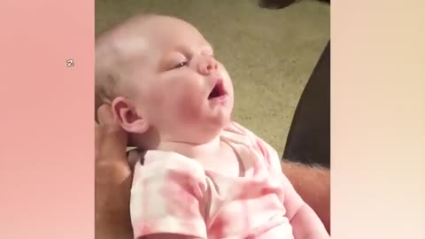 Babies And Dad Playing Funny Moment