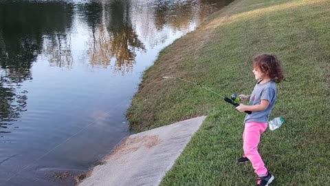 Girl Believes She Caught Big Fish