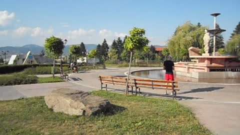 Park in the town of Sapareva Banya in Bulgaria