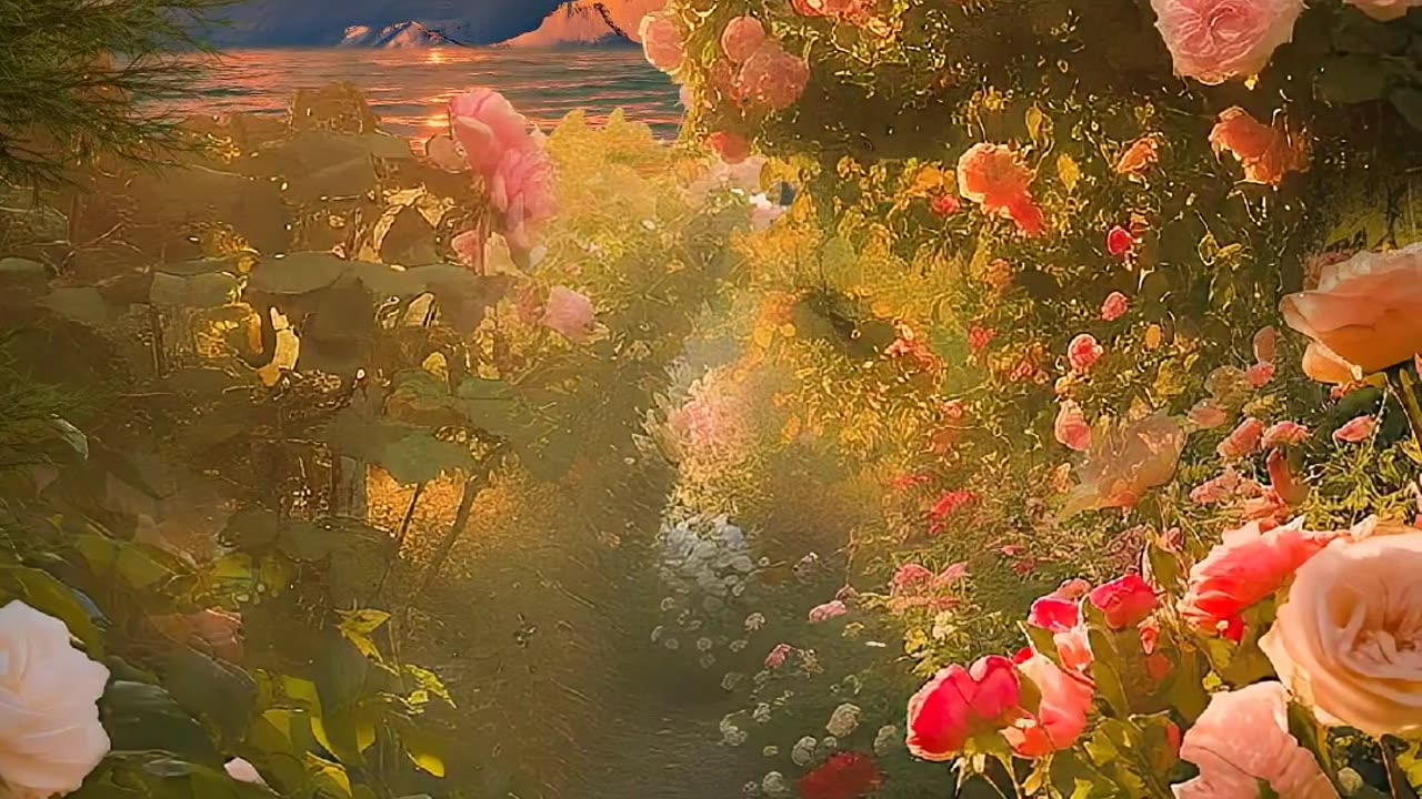 Enchanting Rose Garden at Twilight