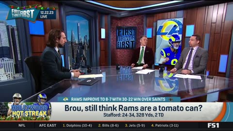 FIRST THINGS FIRST Nick Wright reacts Rams improve to 8-7 with 30-22 win over Saints