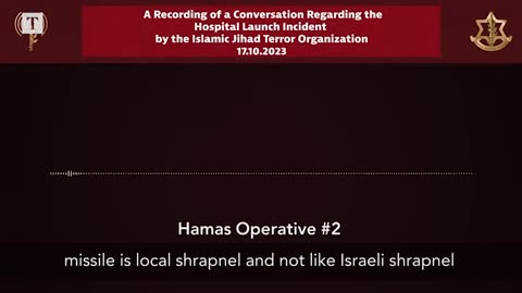 Radio message by muslims admitting they hit the hospital