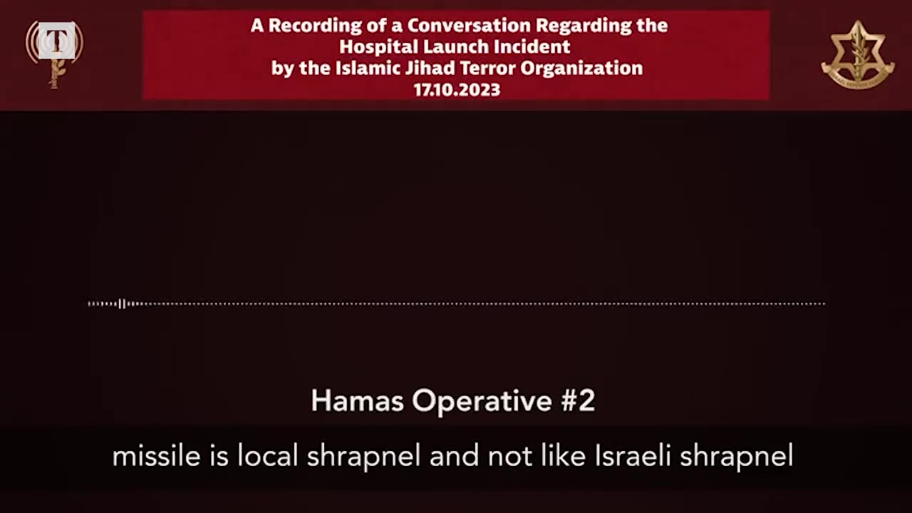 Radio message by muslims admitting they hit the hospital