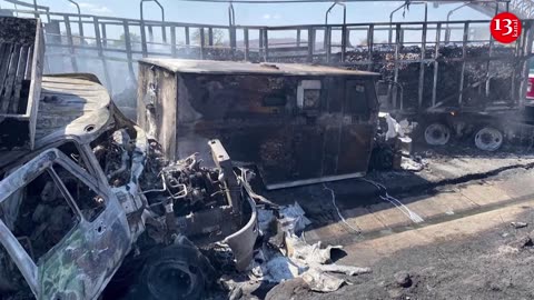 At least 5 die in 16-vehicle crash that left cars charred, mangled in Mexico