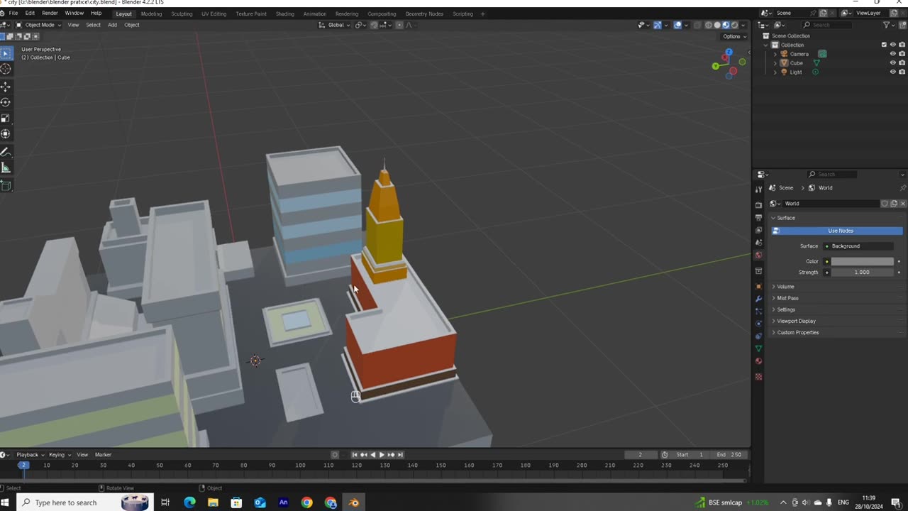 town modeling in blender timelapse