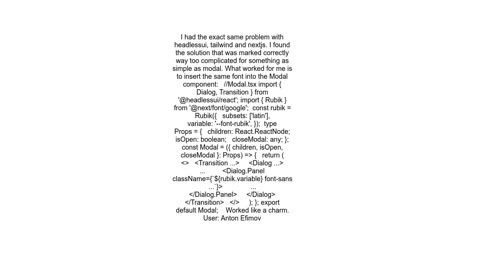 nextfont works everywhere except one specific component