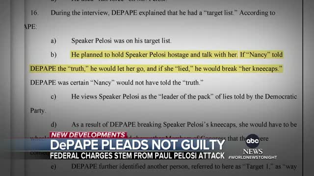 Pelosi attacker pleads not guilty to federal charges