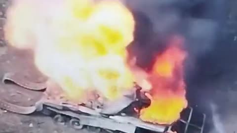 Burning Russian Tank