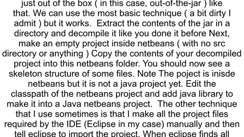 Decompile a Java project and compile