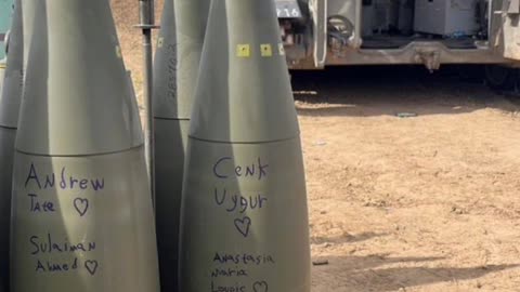 Andrew Tate's name on Jewish missiles