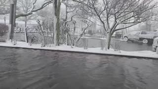 Eyewitness films flooded Nantucket streets