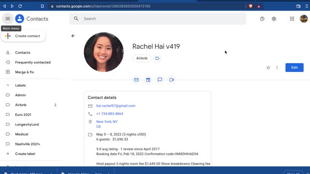 Airbnb to Contacts to Spreadsheet