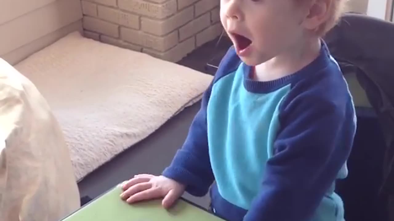 Baby cute work reaction