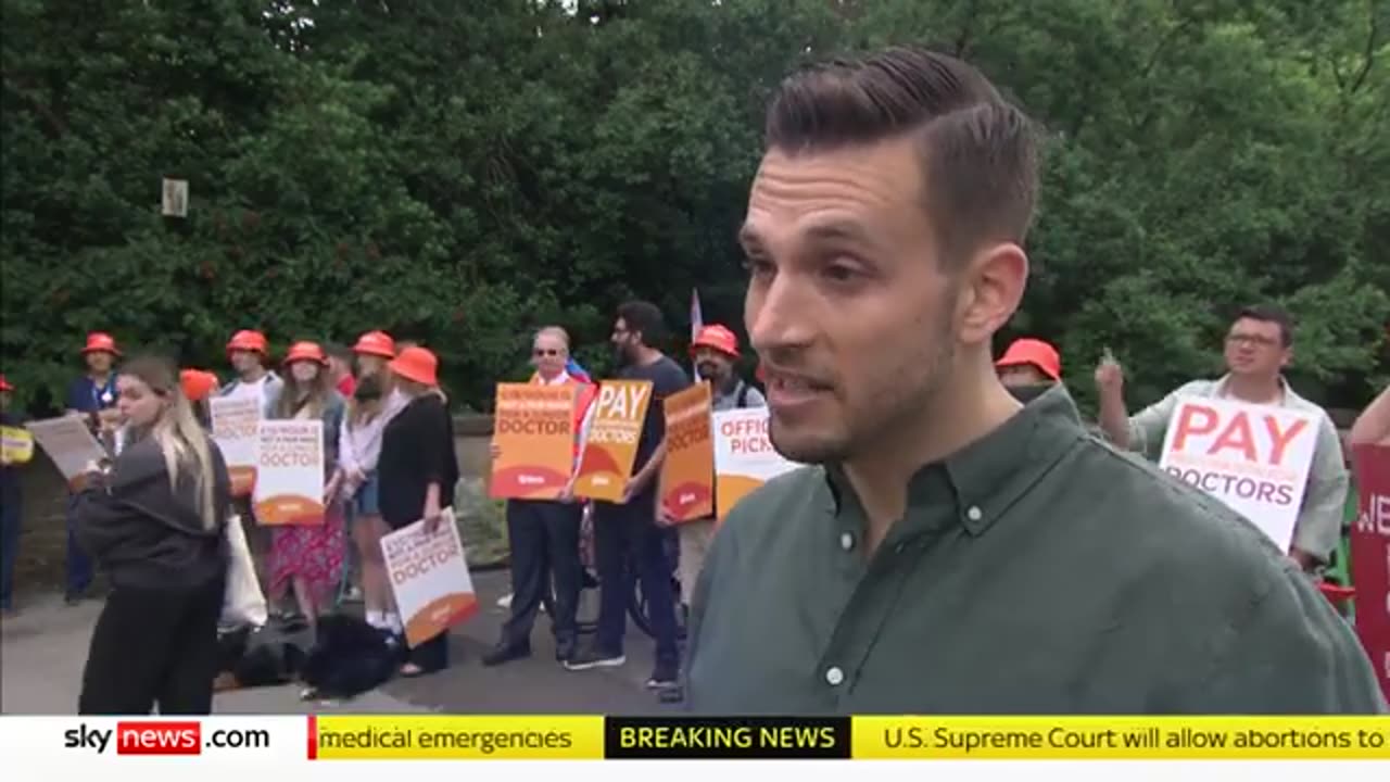 Junior doctors walk out on strike after dispute over pay Sky News