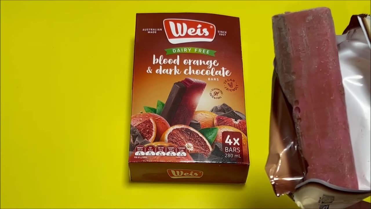 Weis Dairy Free Blood Orange & Dark Chocolate Product vs Packshot