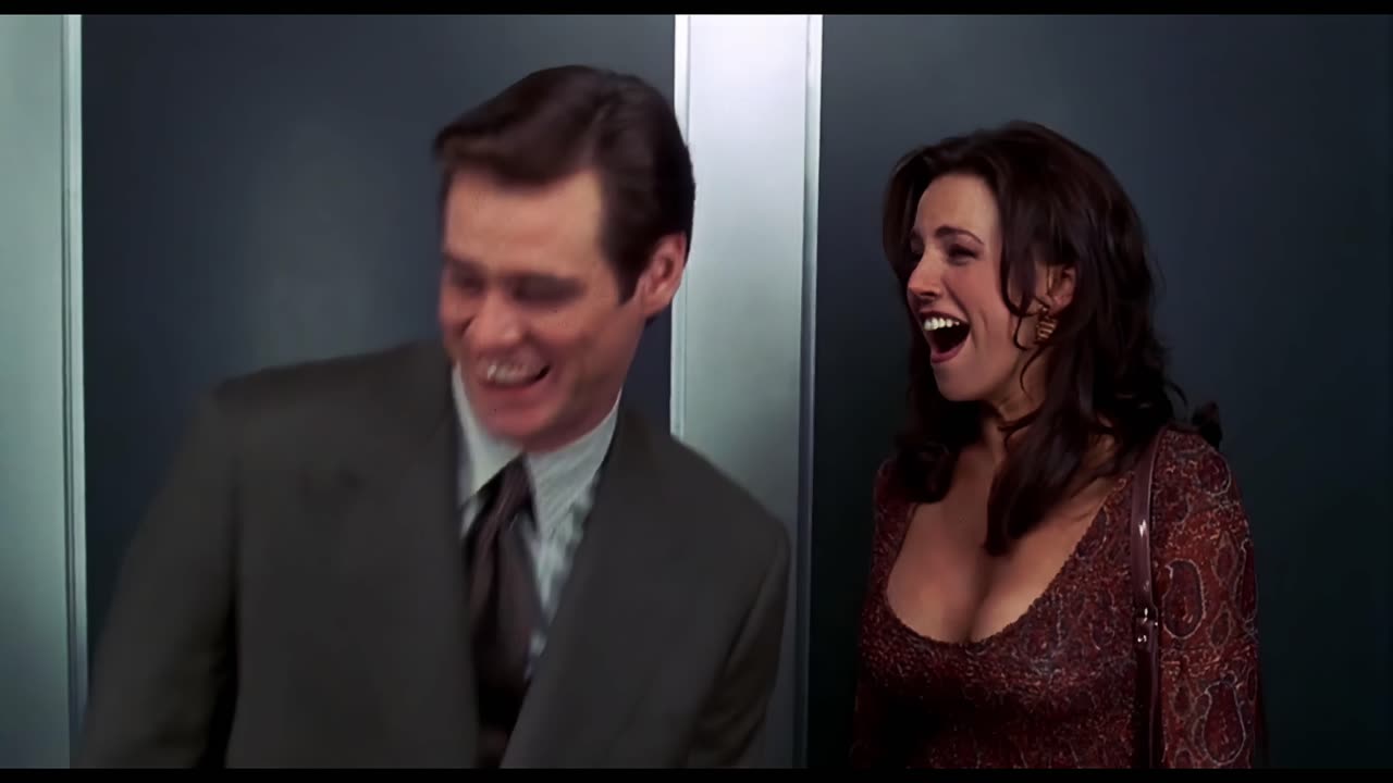 Liar Liar 1997 Jim Carrey Krista Allen Lady in Elevator remastered 4k