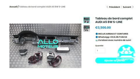 ALLOMOTEUR.COM - Tableau de bord complet AUDI A5 8W S-LINE