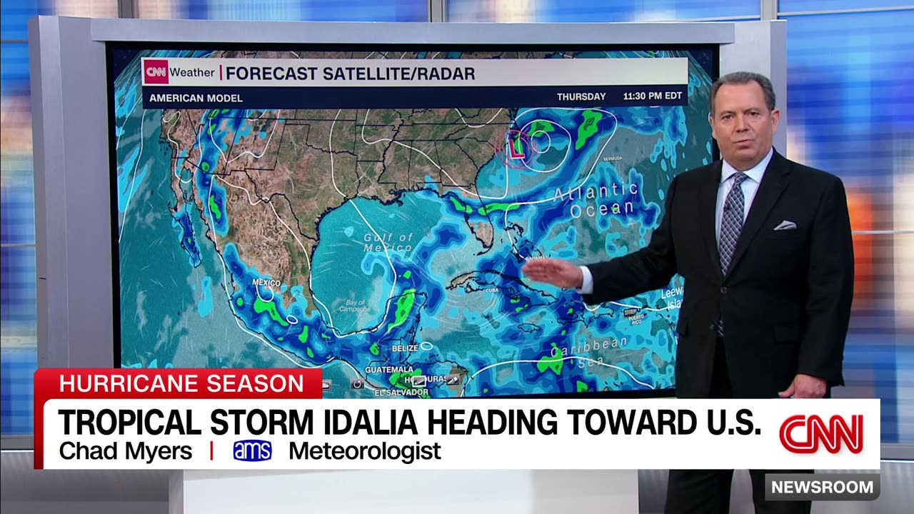 Meteorologist details which regions could be affected by Tropical Storm Idalia