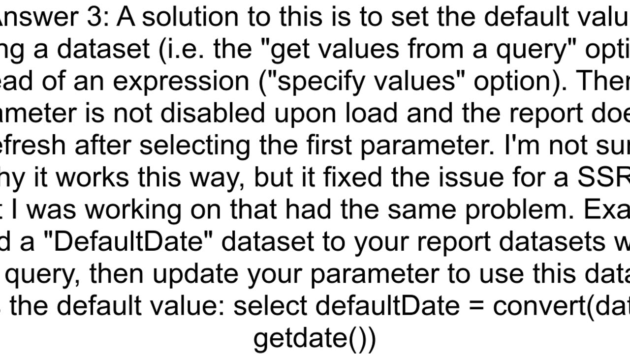 SSRS date default with formula disables parameter