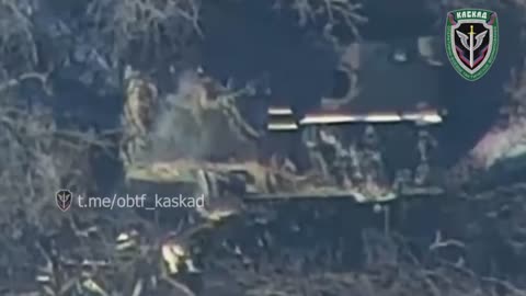 An OBTF Kaskad Lancet-3 kamikaze drone flew into a Ukrainian Acacia SAU near Kostyantynivka.