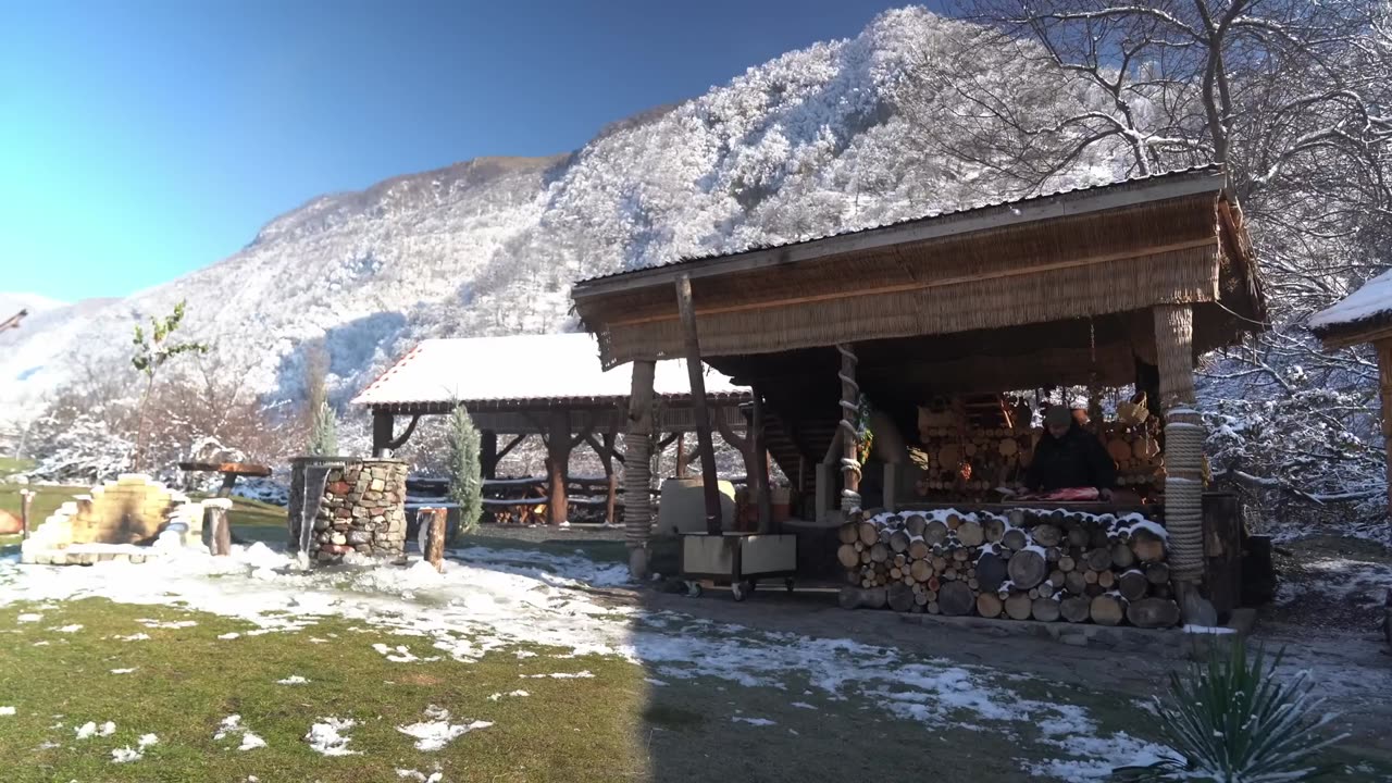 5 KG of Fish Fried in a Cauldron❤️ Cooking in a Snow mountains of Azerbaijan 🤩🤩