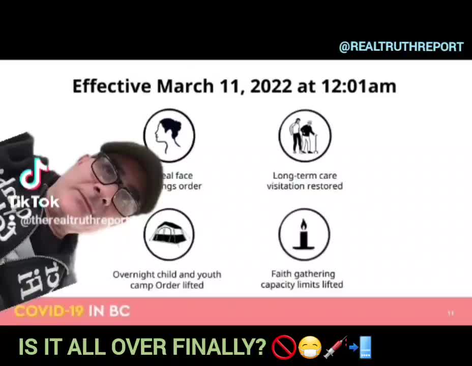 🇨🇦🚫😷 MUZZLE MANDATE IS OVER STARTING TOMMORROW. 📲 VAX PASS GONE ON APRIL 8TH IN B.C.