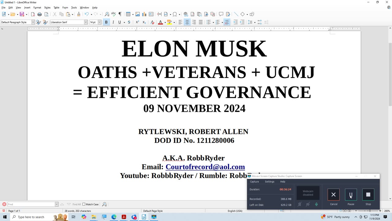 ELON MUSK Oaths + Veterans + UCMJ = Efficient Governance