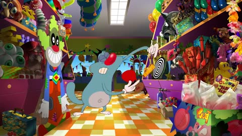 Oggy and the Cockroaches with a magic smile