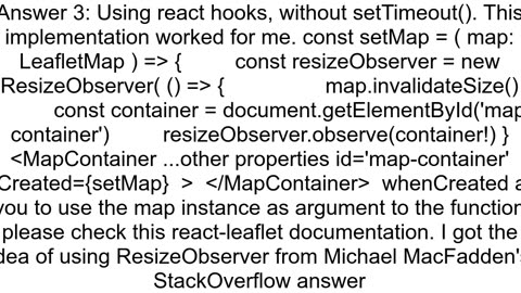 Map is not visible at initialization using reactleaflet