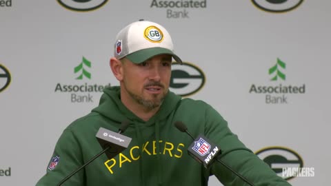 Head Coach Matt LaFleur at the podium | Green Bay Packers