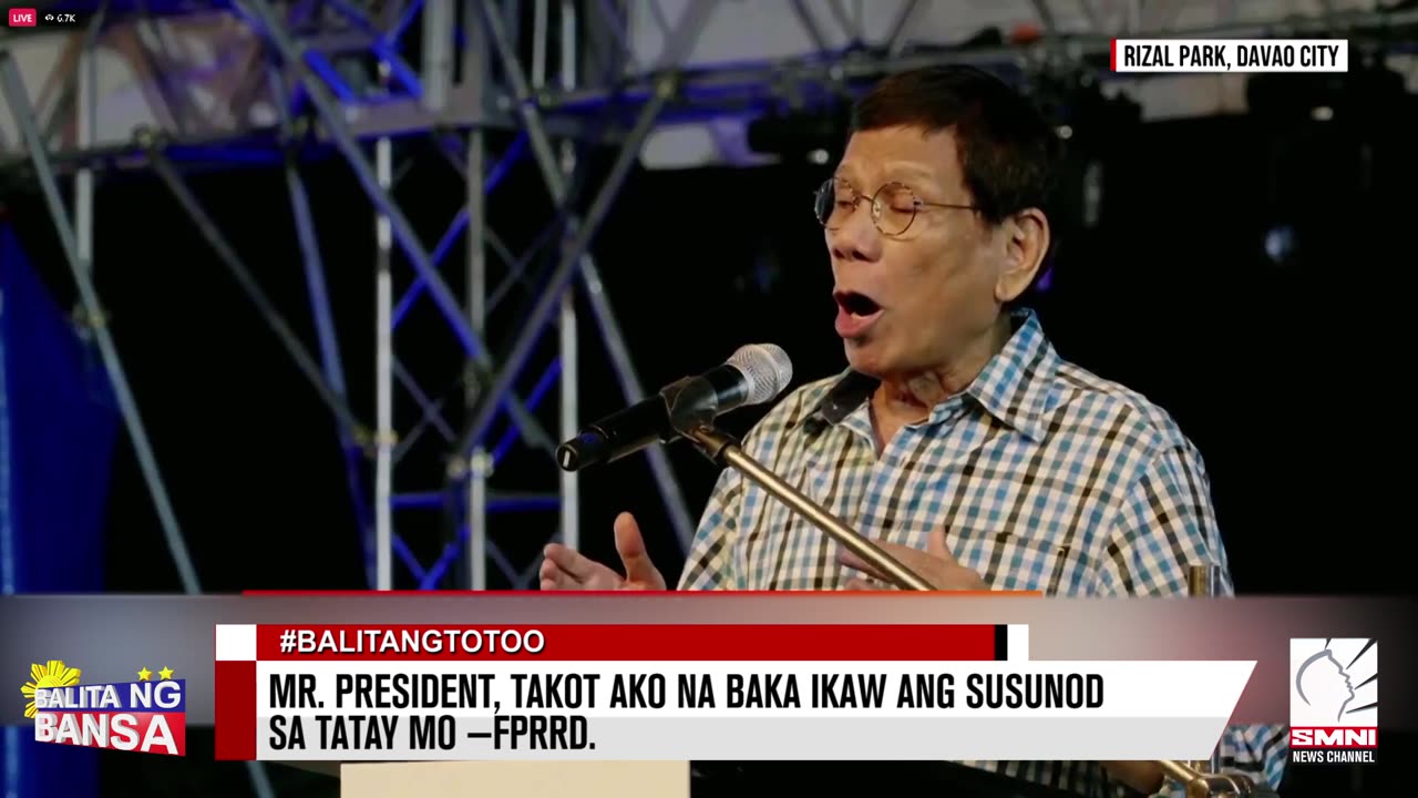 Mr. President, takot ako na baka ikaw ang susunod sa tatay mo —FPRRD