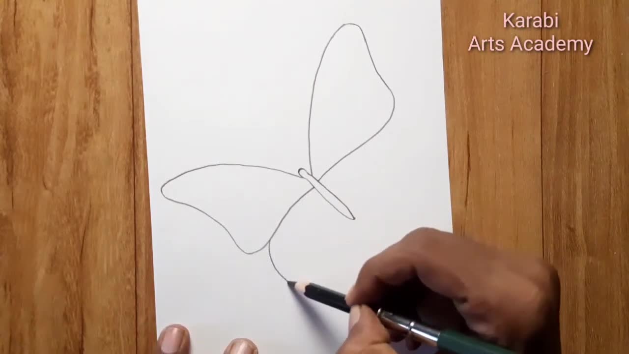 How to draw beautiful butterfly | Pencil sketch for beginners | Karabi arts academy