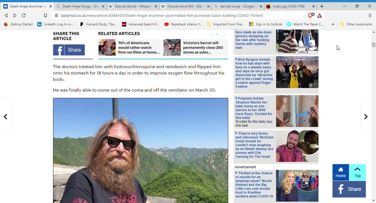 Heavy Metal drummer "plummeted down to hell and was punished by Satan" while battling COVID-19