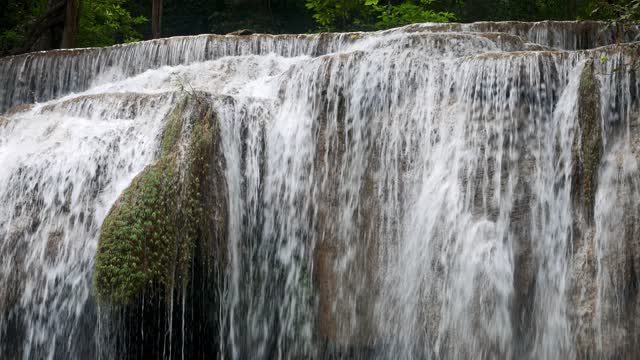 Beautiful Large Erawan Waterfall In The Middle Of The Forest