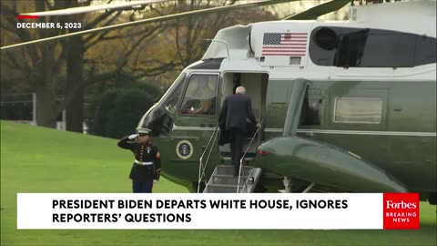 MOMENTS AGO- Biden Ignores Reporters' Questions As He Departs White House