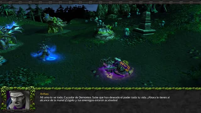 warcraft 3 Reign of chaos HD campaña elfos de la noche historia escenas Parte 2 y video final