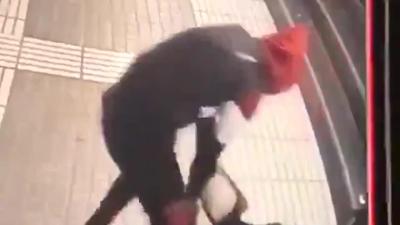 Brutal attack in Barcelona subway. A man attacked an elderly woman to steal her purse