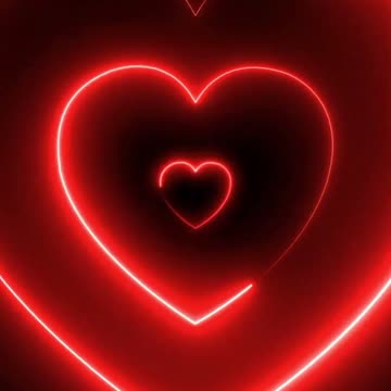 904. Neon Red Hearts Love Screen #Shorts