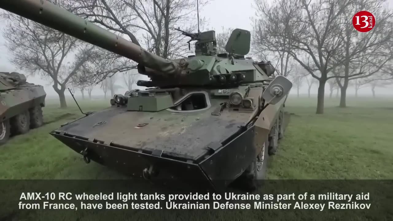 Ukrainian Defense Minister tests AMX-10 RC light combat tanks provided to Ukraine by France