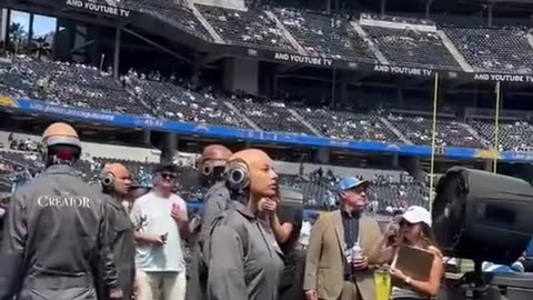 Robots at a football game