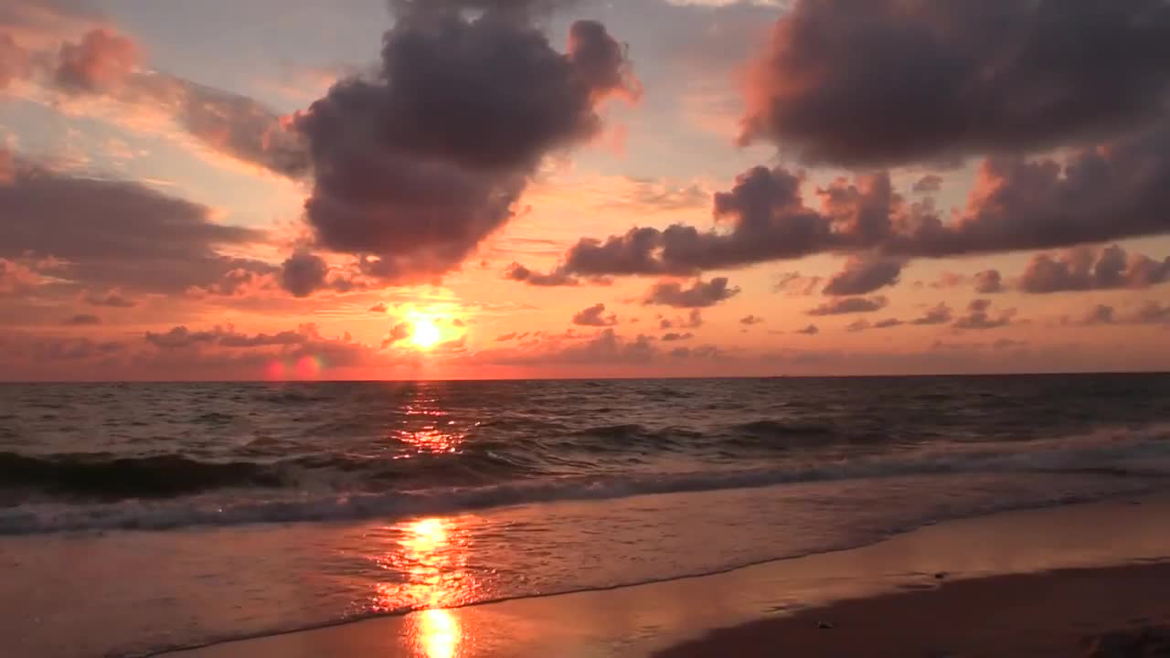 No Copyright, Copyright Free Videos, sunset, beach, sea, waves