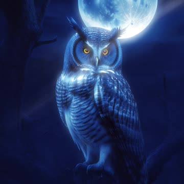 Dark Owls | Full Moon | Night | Mysterious Atmosphere | Mystical Atmosphere | Gothic Art