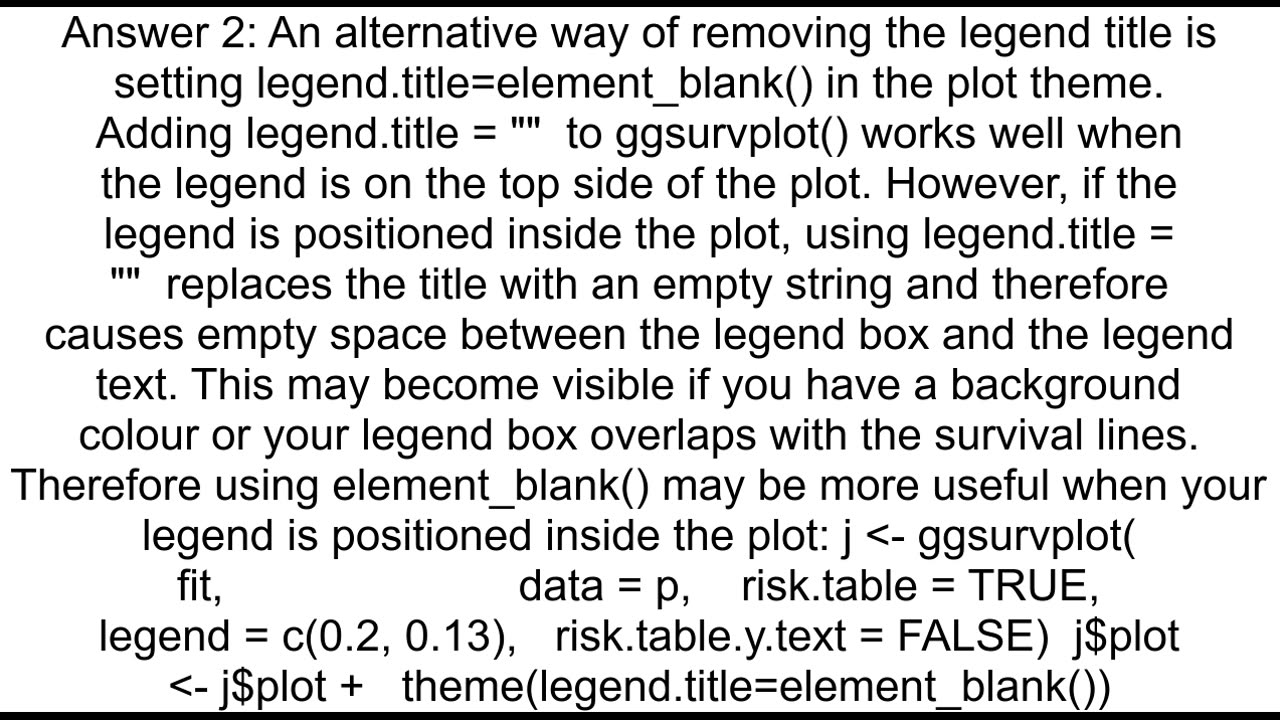 How to remove automated quotstrataquottext in ggsurvplot legend