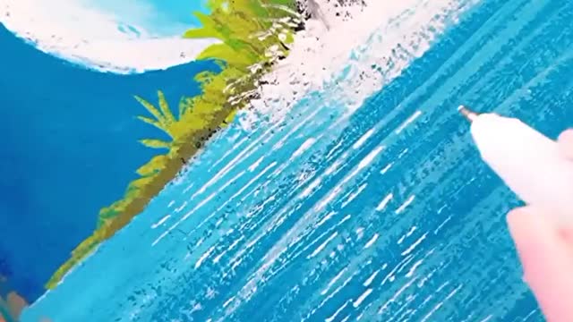 Easy Acrylic Painting || Waterfall Scenery Painting #CreativeArt #Satisfying